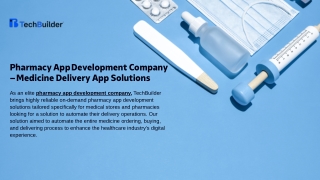 Pharmacy  App Development  Company – Medicine  Delivery  App  Solutions