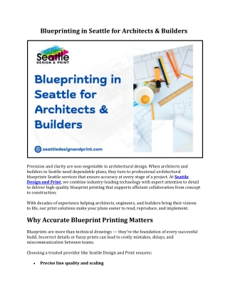 Blueprinting in Seattle for Architects & Builders | Seattle Design & Print