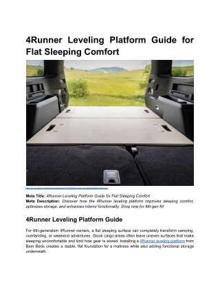 BLOG 4 _ 4Runner Leveling Platform Guide for Flat Sleeping Comfort