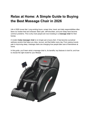 Best Massage Chair in 2026
