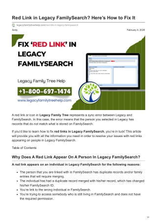 How to Fix the Red Link in Legacy FamilySearch (Easy Step-by-Step Guide)