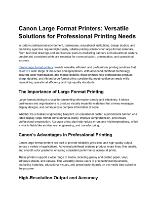 Canon Large Format Printers