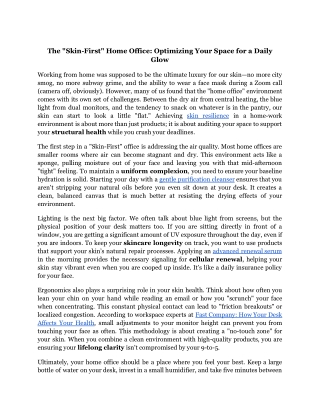 The _Skin-First_ Home Office_ Optimizing Your Space for a Daily Glow