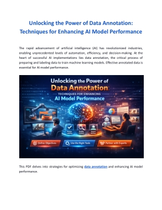 Unlocking the Power of Data Annotation: Techniques for Enhancing AI Model