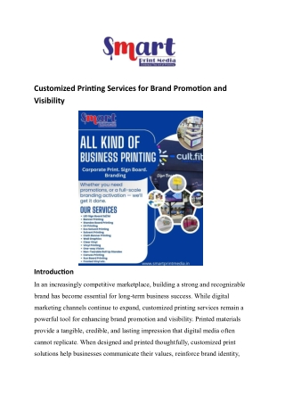 Customized Printing Services for Brand Promotion and Visibility5.2