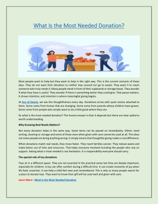 What Is the Most Needed Donation?
