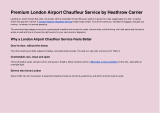 Premium London Airport Chauffeur Service by Heathrow Carrier