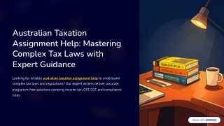 Australian Taxation Assignment Help by Qualified Tax Experts
