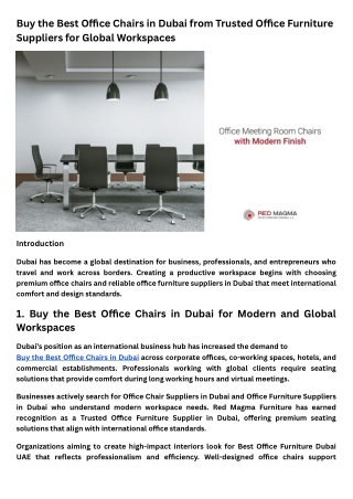 Meeting Room Chairs and Visitor Chairs for Professional Office Spaces