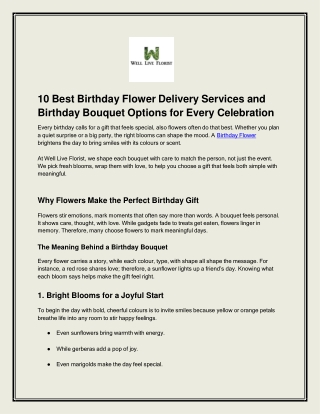 Article-10 Best Birthday Flower Delivery Services and Birthday Bouquet Options for Every Celebration