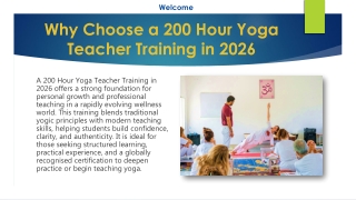 Why Choose a 200 Hour Yoga Teacher Training in 2026