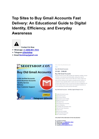 Top Sites to Buy Gmail Accounts Fast Delivery_ Trusted &amp