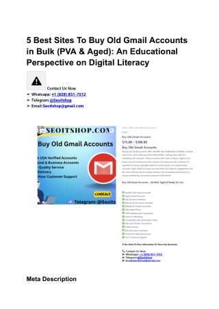 5 Best Sites To Buy Old Gmail Accounts in Bulk (PVA &amp (6)