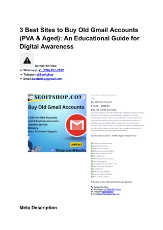 3 Best sites to Buy Old Gmail Accounts (PVA & Aged) (5)