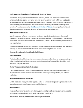 Smile Makeover Guide by the Best Cosmetic Dentist in Wakad