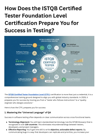 How Does the ISTQB Certified Tester Foundation Level Certification Prepare You for Success in Testing