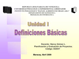REPUBLICA BOLIVARIANA DE VENEZUELA	 UNIVERSIDAD PEDAGOGICA EXPERIMENTAL LIBERTADOR 	 INSTITUTO PEDAGOGICO “RAFAEL ALBERT