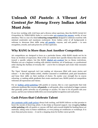 Explore the magic of oil pastels in RANG art contest!