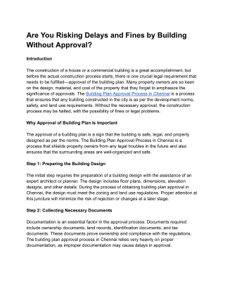 Are You Risking Delays and Fines by Building Without Approval