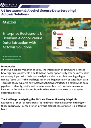 US Restaurant & Alcohol License Data Scraping Actowiz Solutions