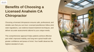 Benefits of Choosing a Licensed Anaheim CA Chiropractor
