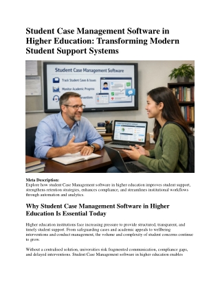 Student Case Management Software in Higher Education