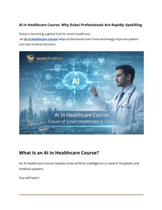 AI in Healthcare Course Why Dubai Professionals Are Rapidly Upskilling