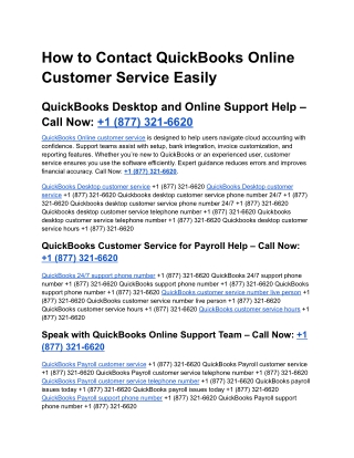 Where to Call for Trusted QuickBooks Online Customer Service Help?