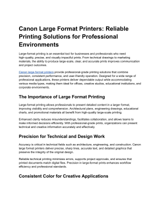 Canon Large Format Printers