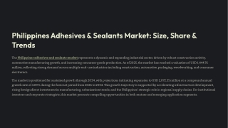 Philippines Adhesives & Sealants Market Share