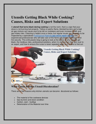 Utensils Getting Black While Cooking