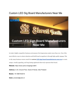 LED sign board manufacturers near me