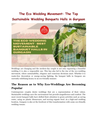 The Top Sustainable Wedding Banquets Halls in Gurgaon