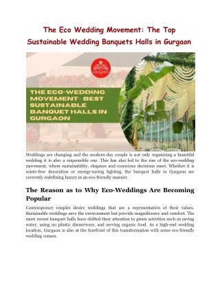 Luxury Sustainable Wedding Banquets Halls in Gurgaon