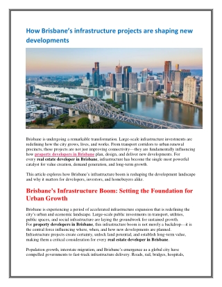 How Brisbane’s infrastructure projects are shaping new developments