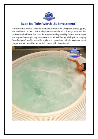 Is an Ice Tubs Worth the Investment