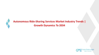 Autonomous Ride-Sharing Services Market Industry Trends | Growth Dynamics To 203