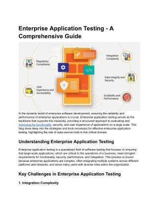 Enterprise Application Testing - A Comprehensive Guide