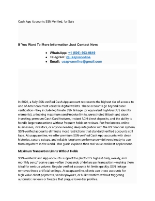 Cash App Accounts SSN Verified, for Sale (1)