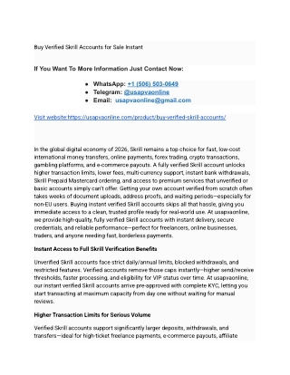 Buy Verified Skrill Accounts for Sale Instant