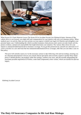 What To Do If A Truck Vehicle Driver Leaves The Scene Of A Crash