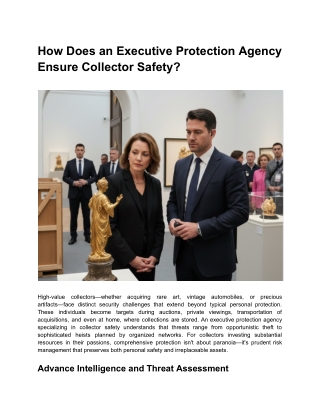 How Does an Executive Protection Agency Ensure Collector Safety?