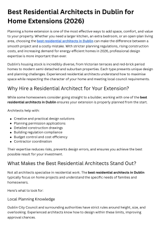 Find an Architectural Technologist in Dublin Services & Costs (2026)