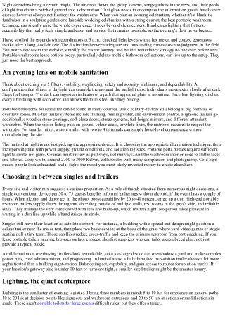 Mobile Bathrooms to Rent for Night Events and Illumination Requirements