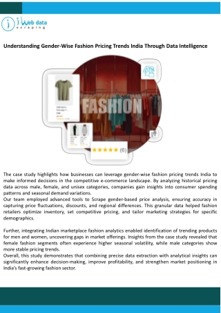 Understanding Gender-Wise Fashion Pricing Trends India