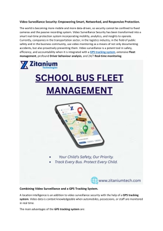 Video Surveillance Security: Empowering Smart, Networked, and Responsive Protect