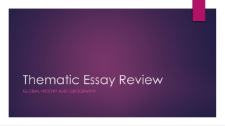 Thematic Essay Review