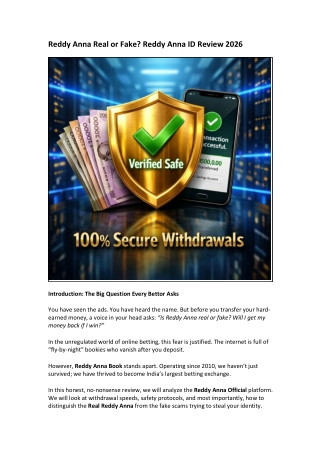 Reddy Anna Real or Fake Reddy Anna ID Review 2026