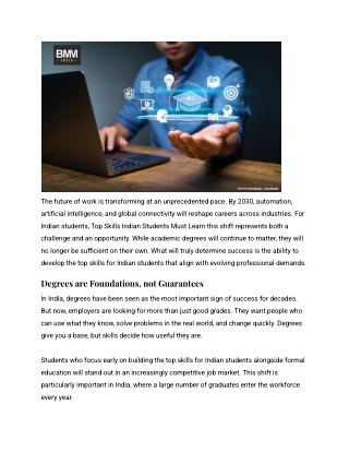 Top Skills Indian Students Must Learn to Succeed in 2030_ Beyond degrees, AI, communication, and adaptability