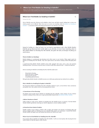 Where Can I Find Mobile Car Detailing in Oakville?